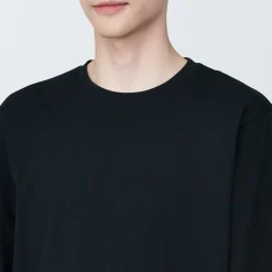Outlet Muji Camiseta de manga larga y acabado lavado para hombre