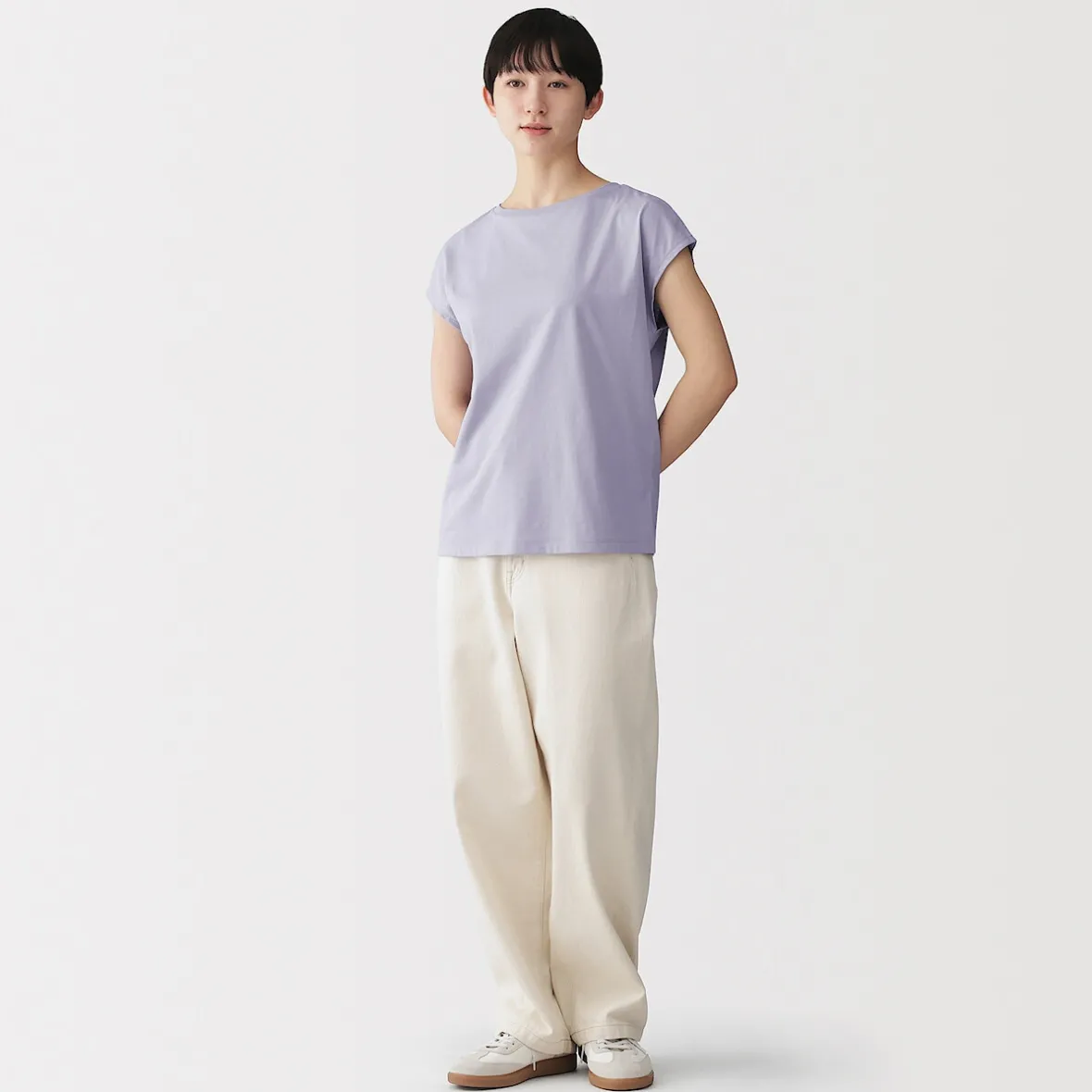 Discount Muji Camiseta de punto de manga cap para mujer