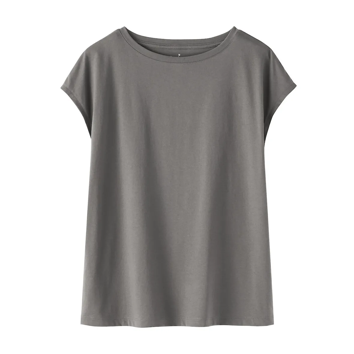 Discount Muji Camiseta de punto de manga cap para mujer