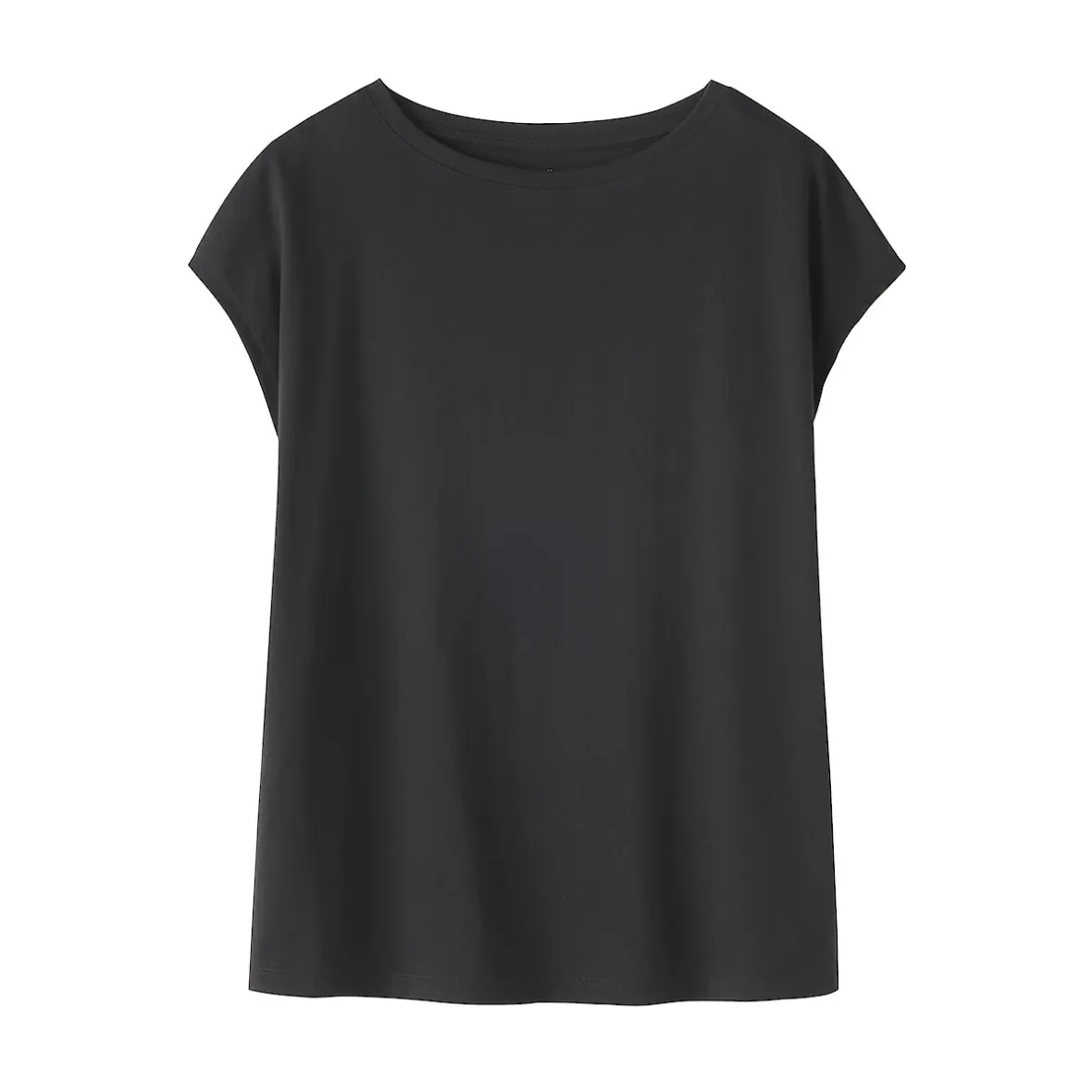 Discount Muji Camiseta de punto de manga cap para mujer