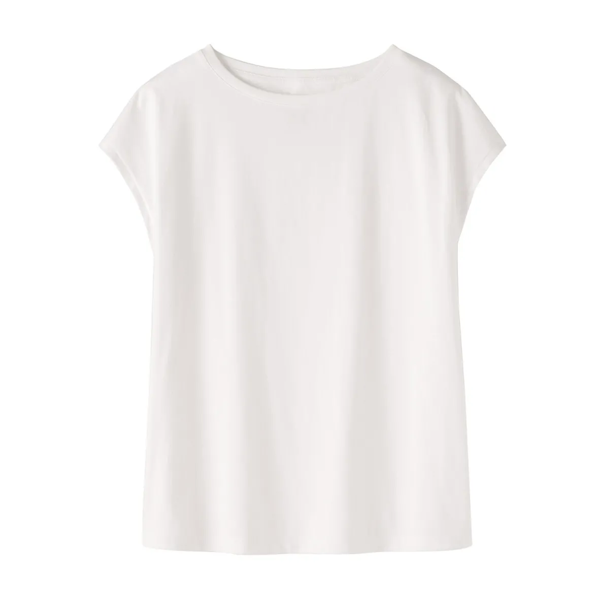 Discount Muji Camiseta de punto de manga cap para mujer