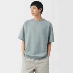 Discount Muji Camiseta de tejido waffle y Quick Dry para hombre