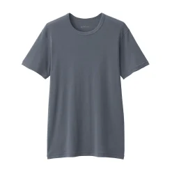 Outlet Muji Camiseta manga corta con cuello en crew de algodón cálido para hombre