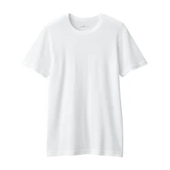 Outlet Muji Camiseta manga corta con cuello en crew de algodón cálido para hombre