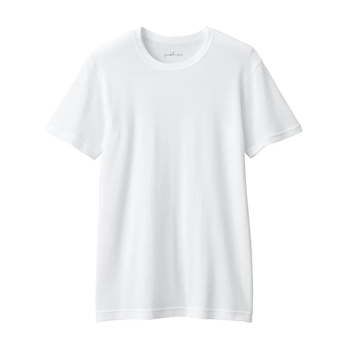 Outlet Muji Camiseta manga corta con cuello en crew de algodón cálido para hombre