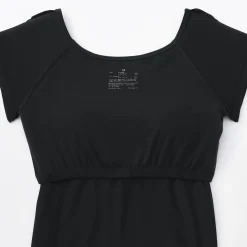 Hot Muji Camiseta top sujetador lisa en mezcla de lyocell con manga de casquillo para mujer