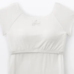 Hot Muji Camiseta top sujetador lisa en mezcla de lyocell con manga de casquillo para mujer