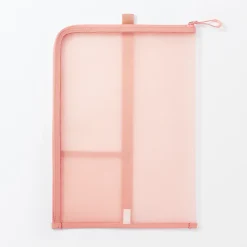 Best Muji Carpeta de malla de nylon con cremallera - A4, Rosa One Colour