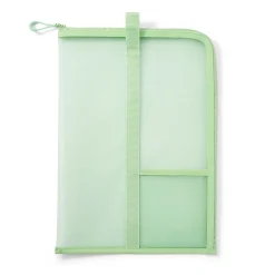 New Muji Carpeta de malla de nylon con cremallera - A4, Verde One Colour