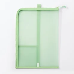 New Muji Carpeta de malla de nylon con cremallera - A4, Verde One Colour