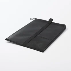 Sale Muji Carpeta de malla de nylon con cremallera - A4, Negro