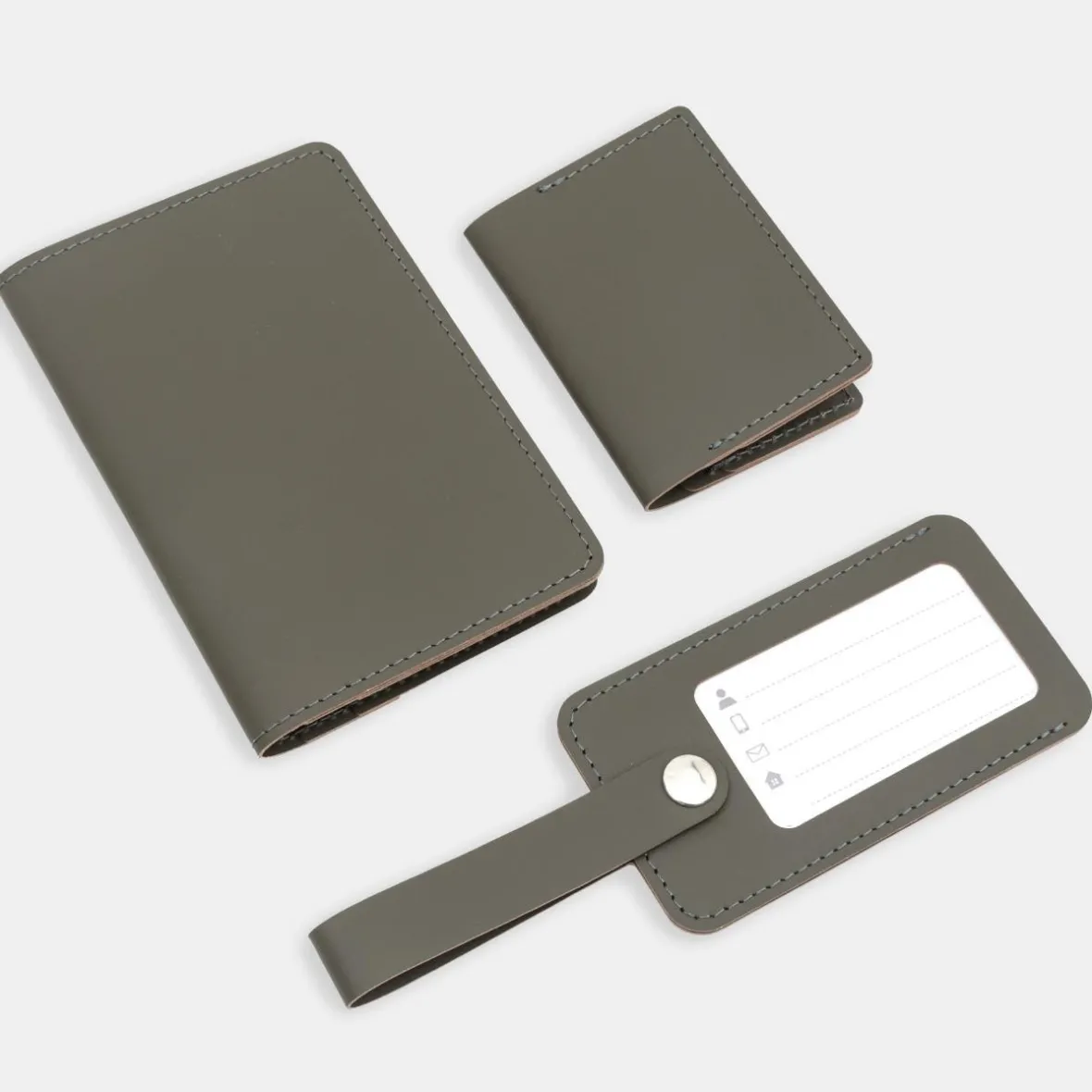 Muji Cartera de viaje de cuero reciclado - Caqui