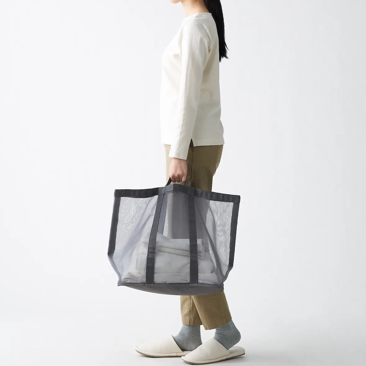 Sale Muji Cesta de la ropa de malla de nailon
