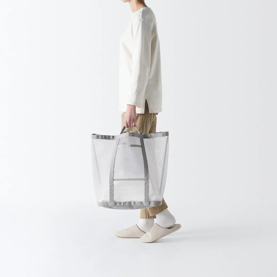 Sale Muji Cesta de la ropa de malla de nailon