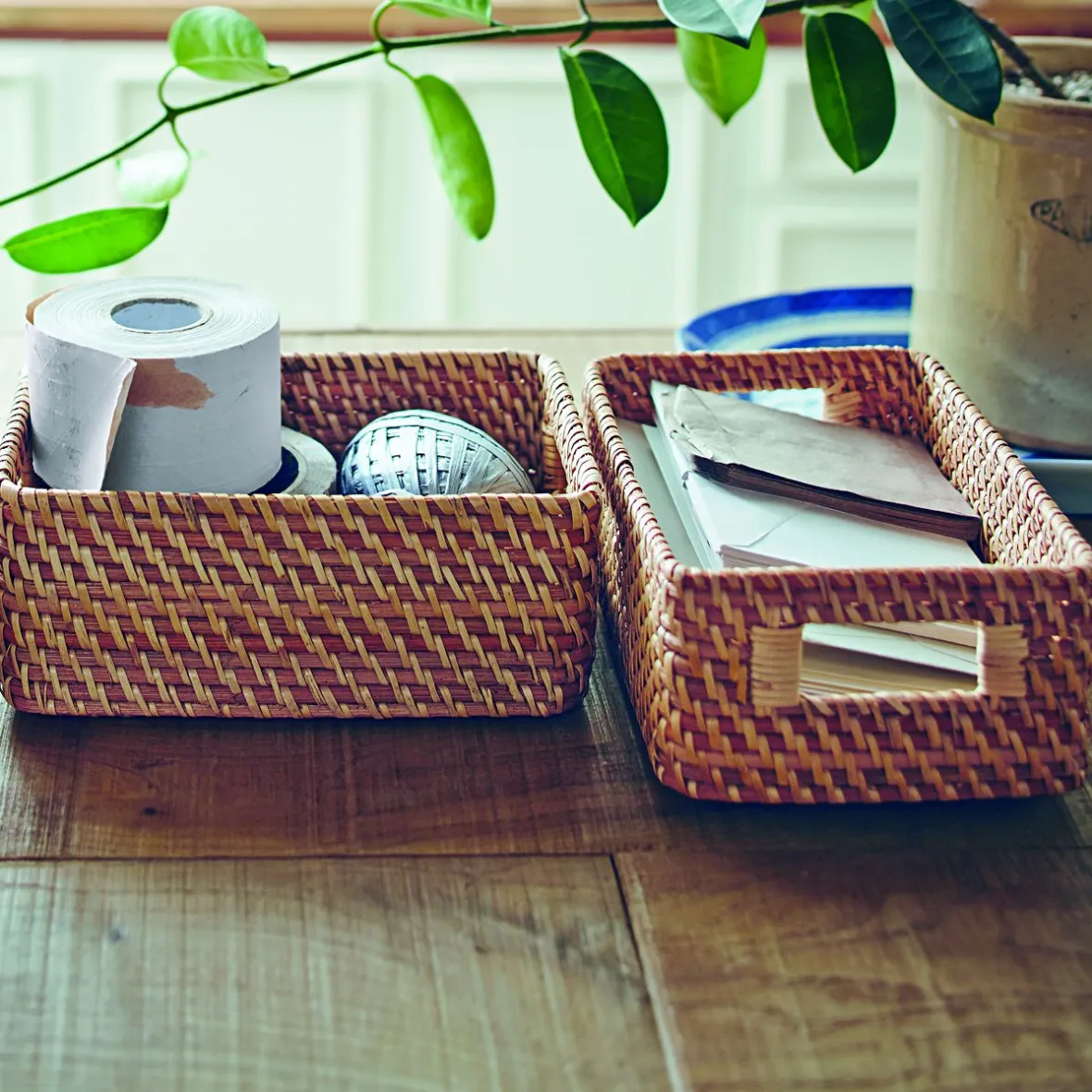 Discount Muji Cesta de ratán con asa