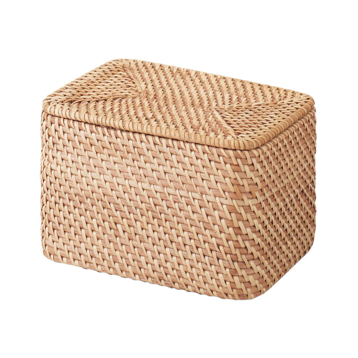 New Muji Cesta de ratán con tapa 26x18x16cm