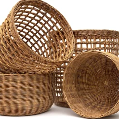Clearance Muji Cesta de ratán tejida ‐ redonda, M