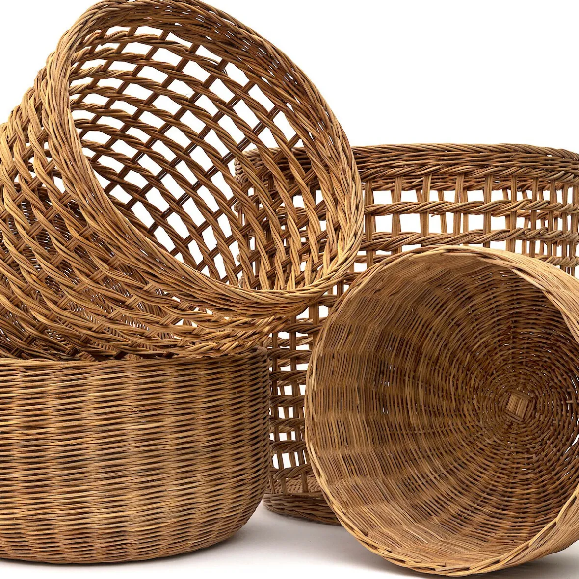 Clearance Muji Cesta de ratán tejida ‐ redonda, M