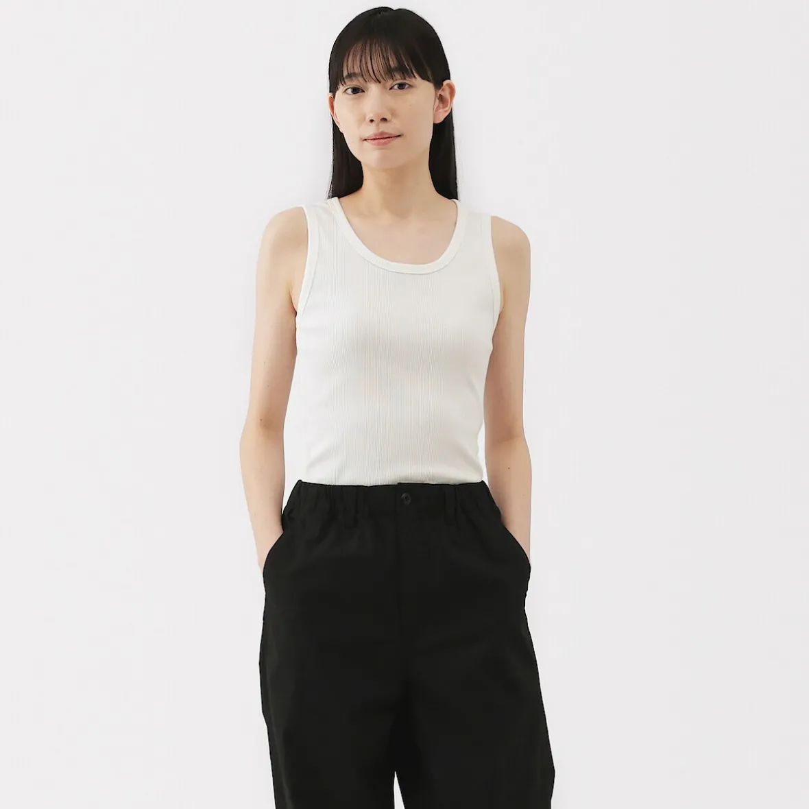 Outlet Muji Chaleco de canalé para mujer