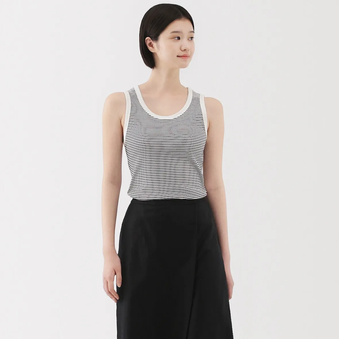 Outlet Muji Chaleco de canalé para mujer