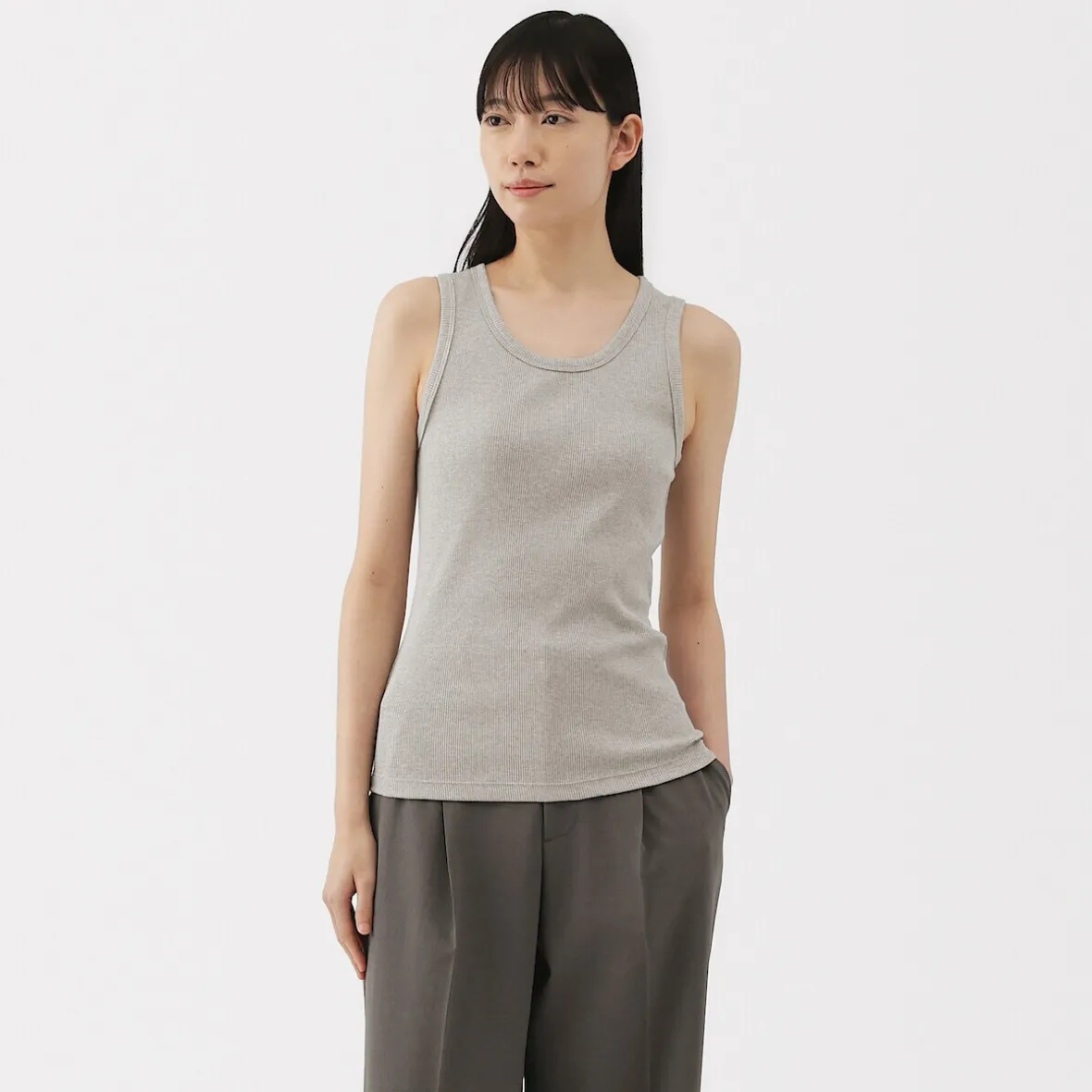 Outlet Muji Chaleco de canalé para mujer