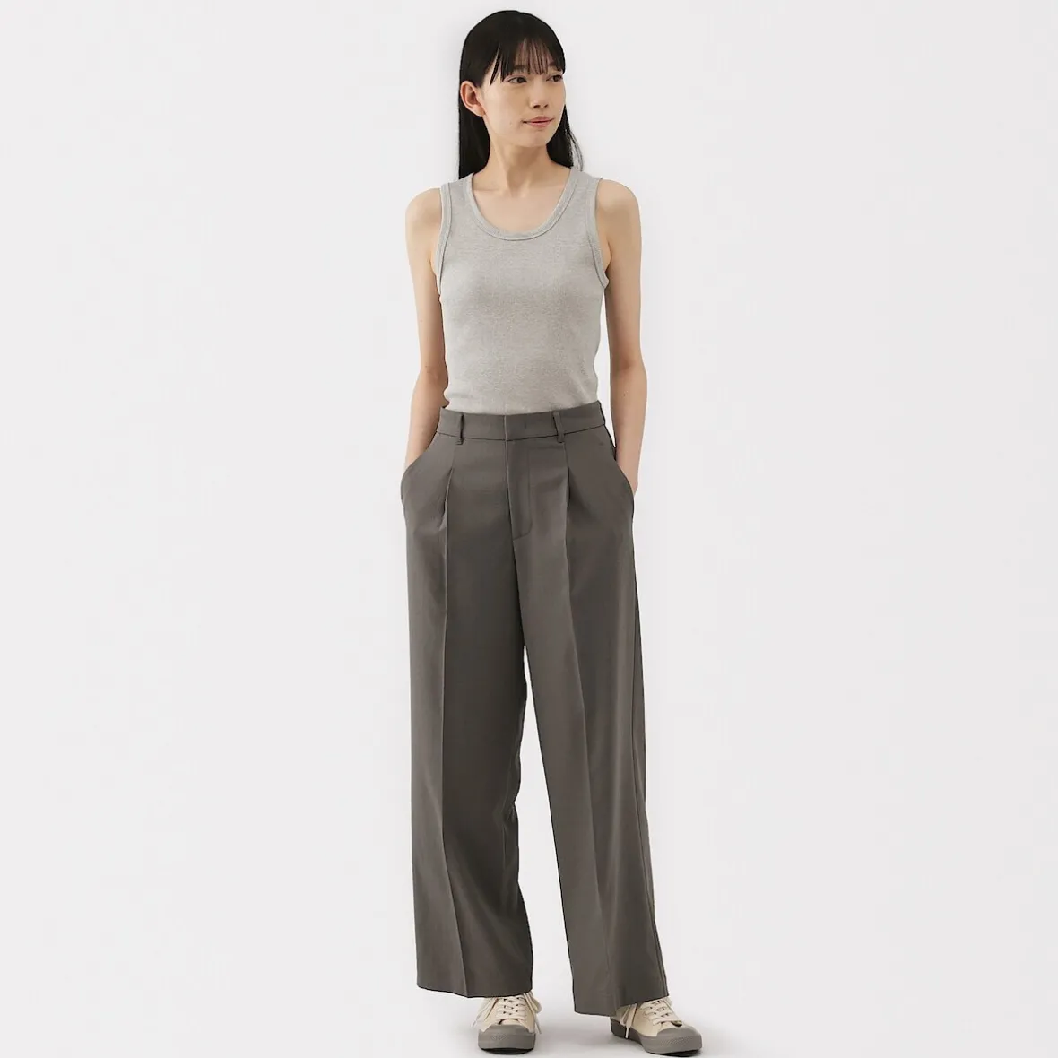 Outlet Muji Chaleco de canalé para mujer