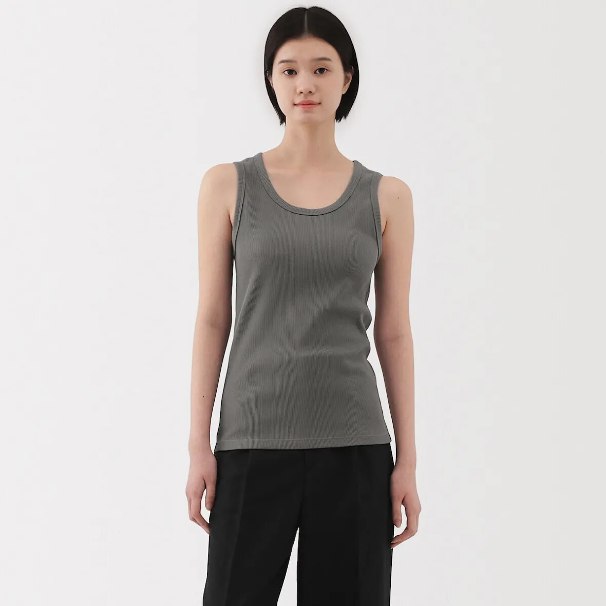 Outlet Muji Chaleco de canalé para mujer