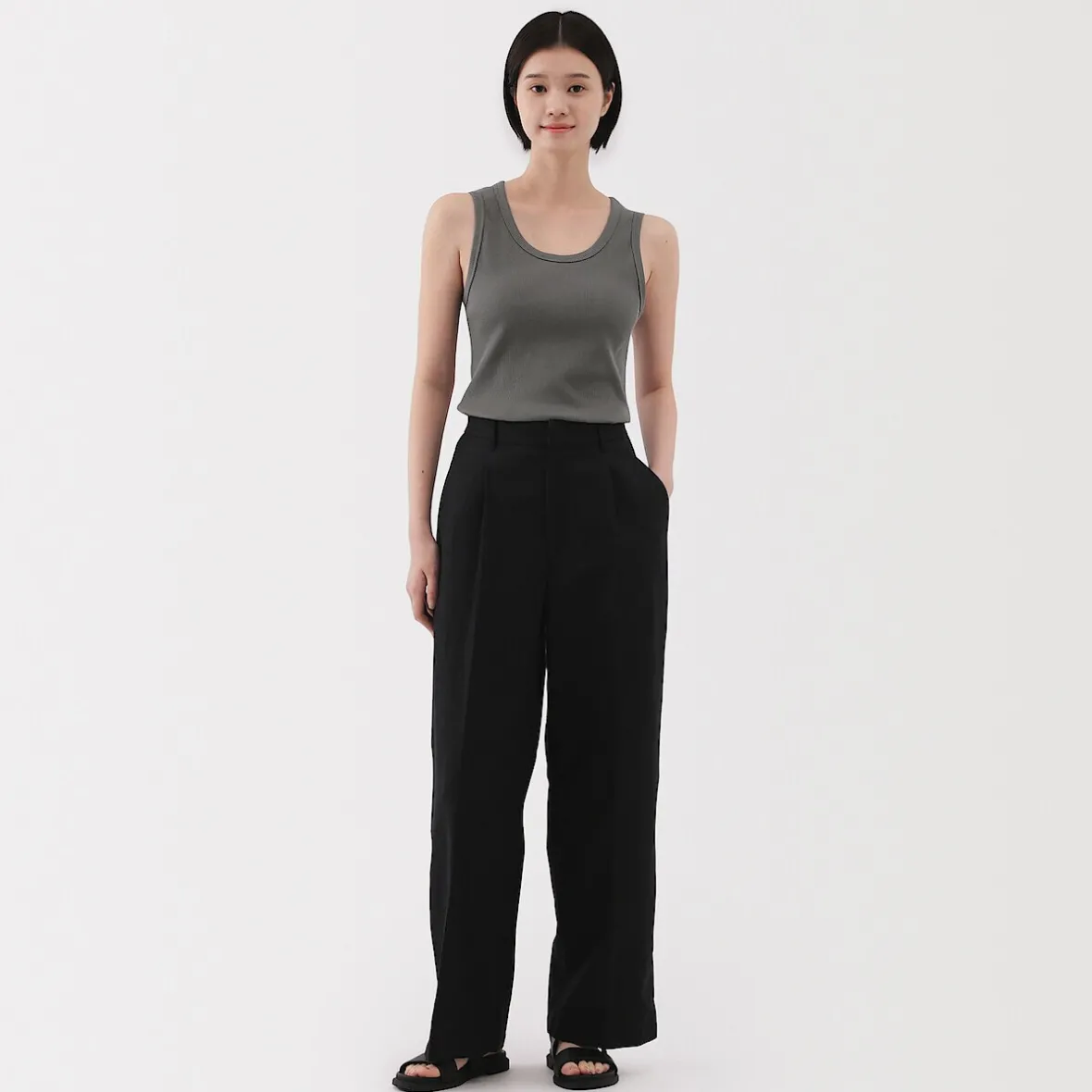 Outlet Muji Chaleco de canalé para mujer
