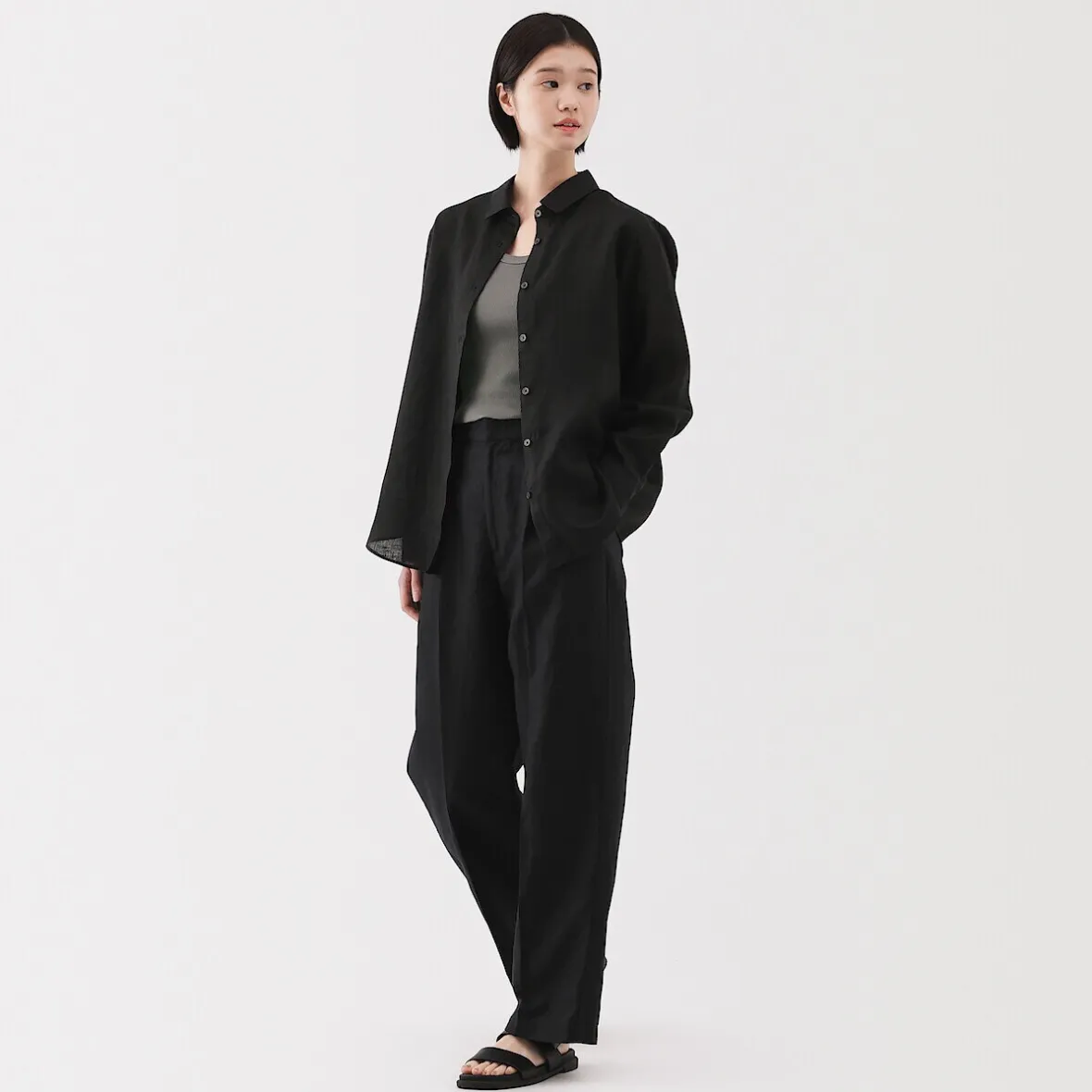 Outlet Muji Chaleco de canalé para mujer