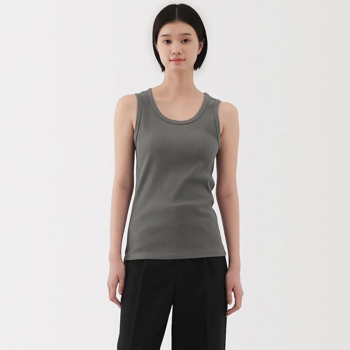 Outlet Muji Chaleco de canalé para mujer