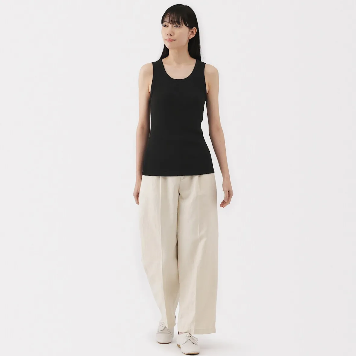 Outlet Muji Chaleco de canalé para mujer