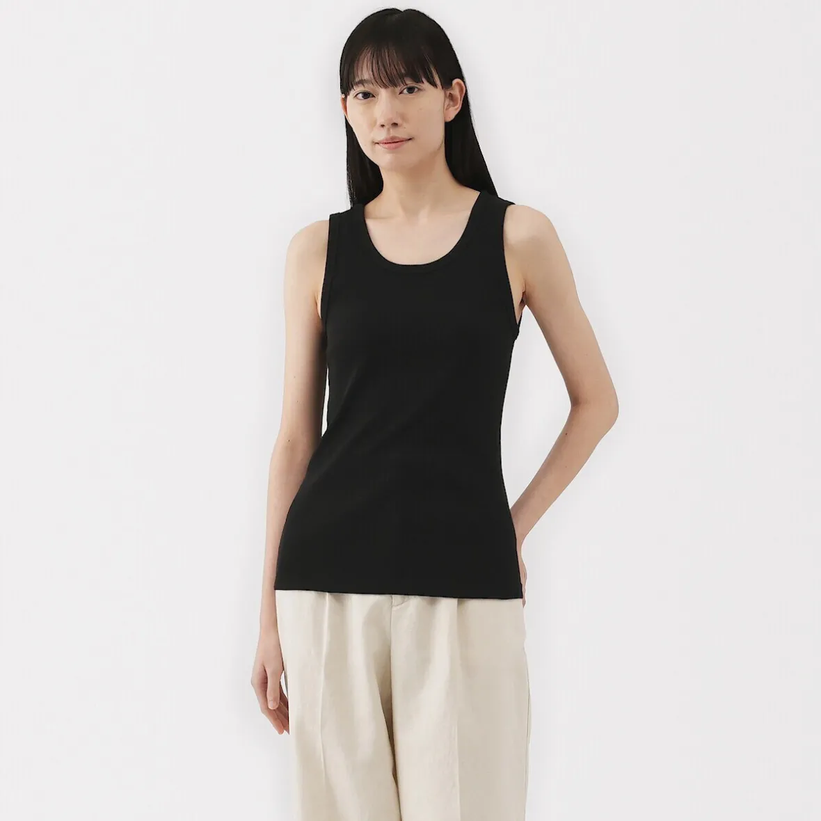 Outlet Muji Chaleco de canalé para mujer