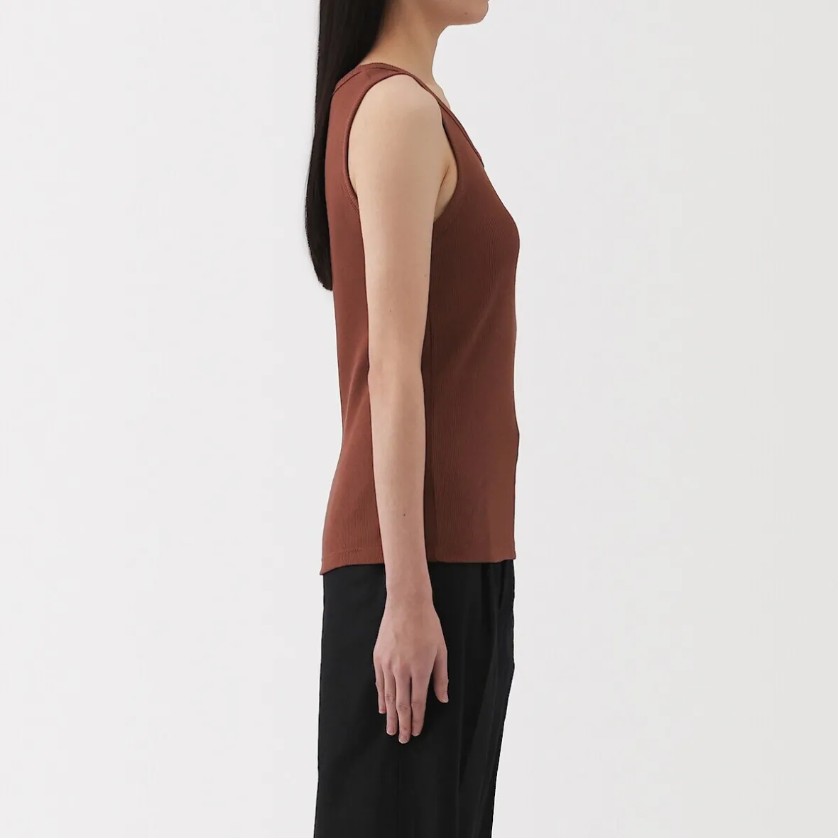 Outlet Muji Chaleco de canalé para mujer