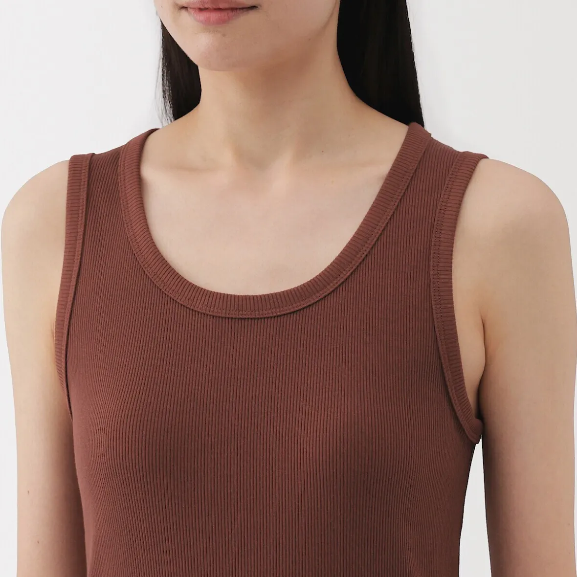 Outlet Muji Chaleco de canalé para mujer