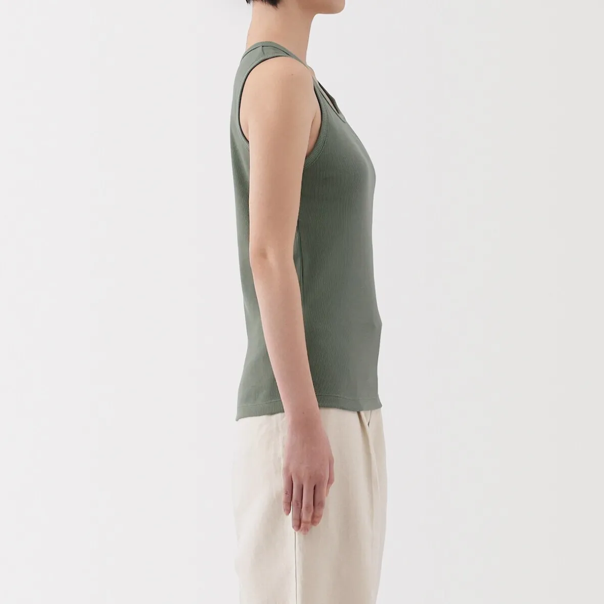 Outlet Muji Chaleco de canalé para mujer