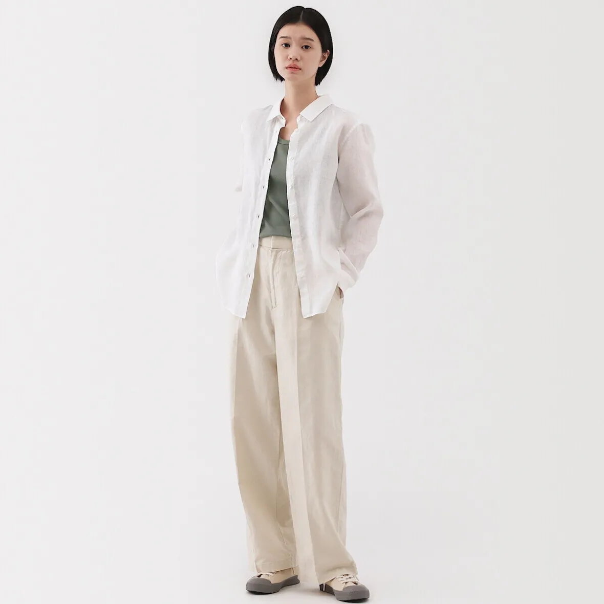 Outlet Muji Chaleco de canalé para mujer