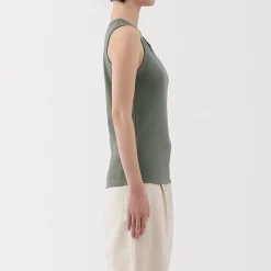 Outlet Muji Chaleco de canalé para mujer