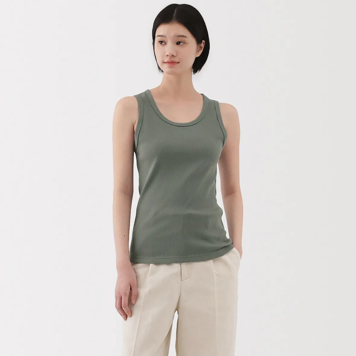 Outlet Muji Chaleco de canalé para mujer