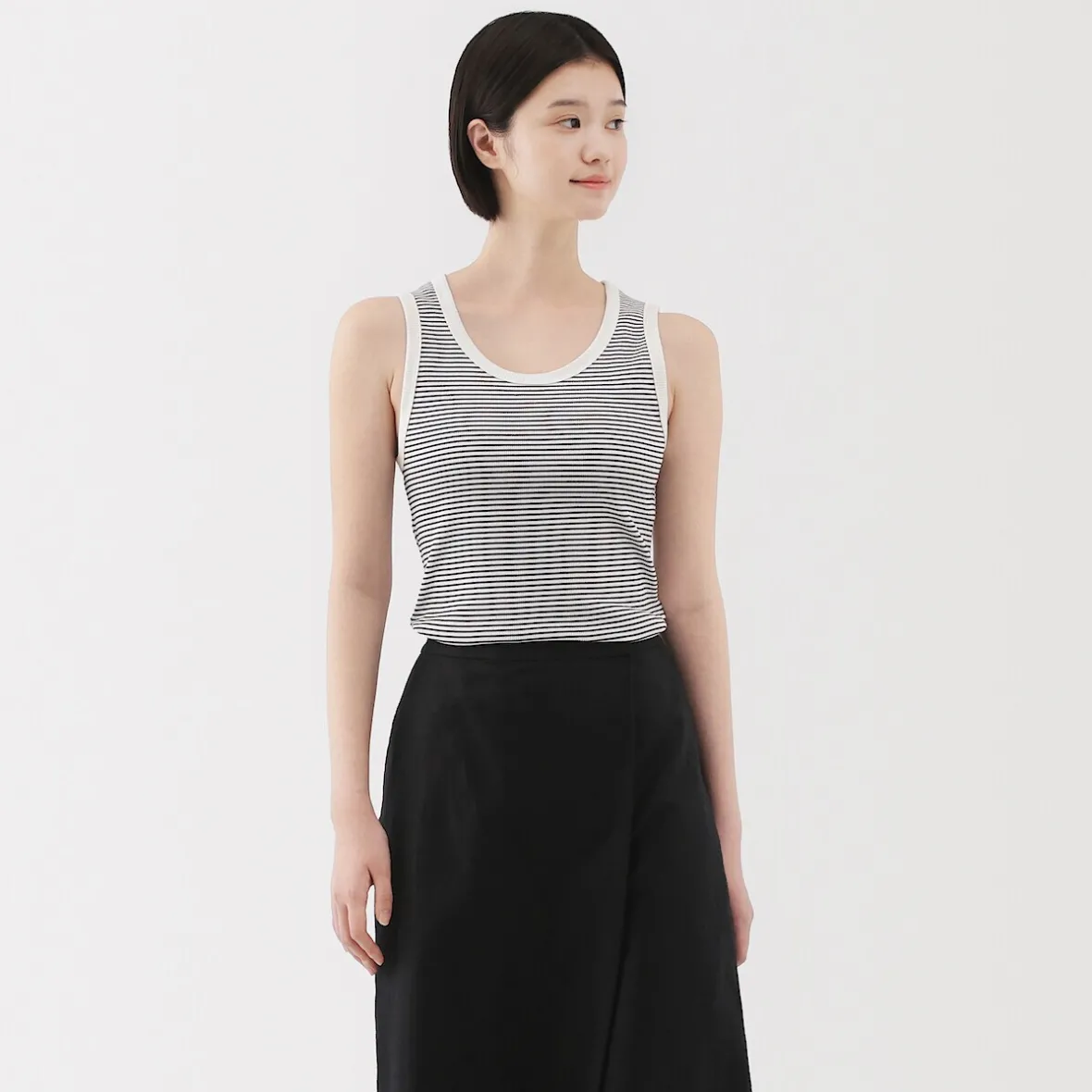 Outlet Muji Chaleco de canalé para mujer