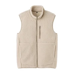 New Muji Chaleco de forro polar de poliéster reciclado para hombre