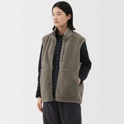 New Muji Chaleco de forro polar de poliéster reciclado para hombre