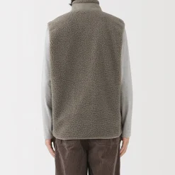 New Muji Chaleco de forro polar de poliéster reciclado para hombre