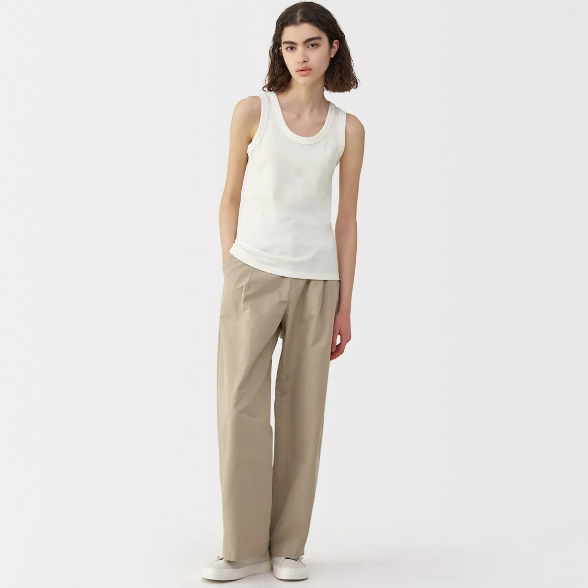 Outlet Muji Chaleco de lino y algodón para mujer