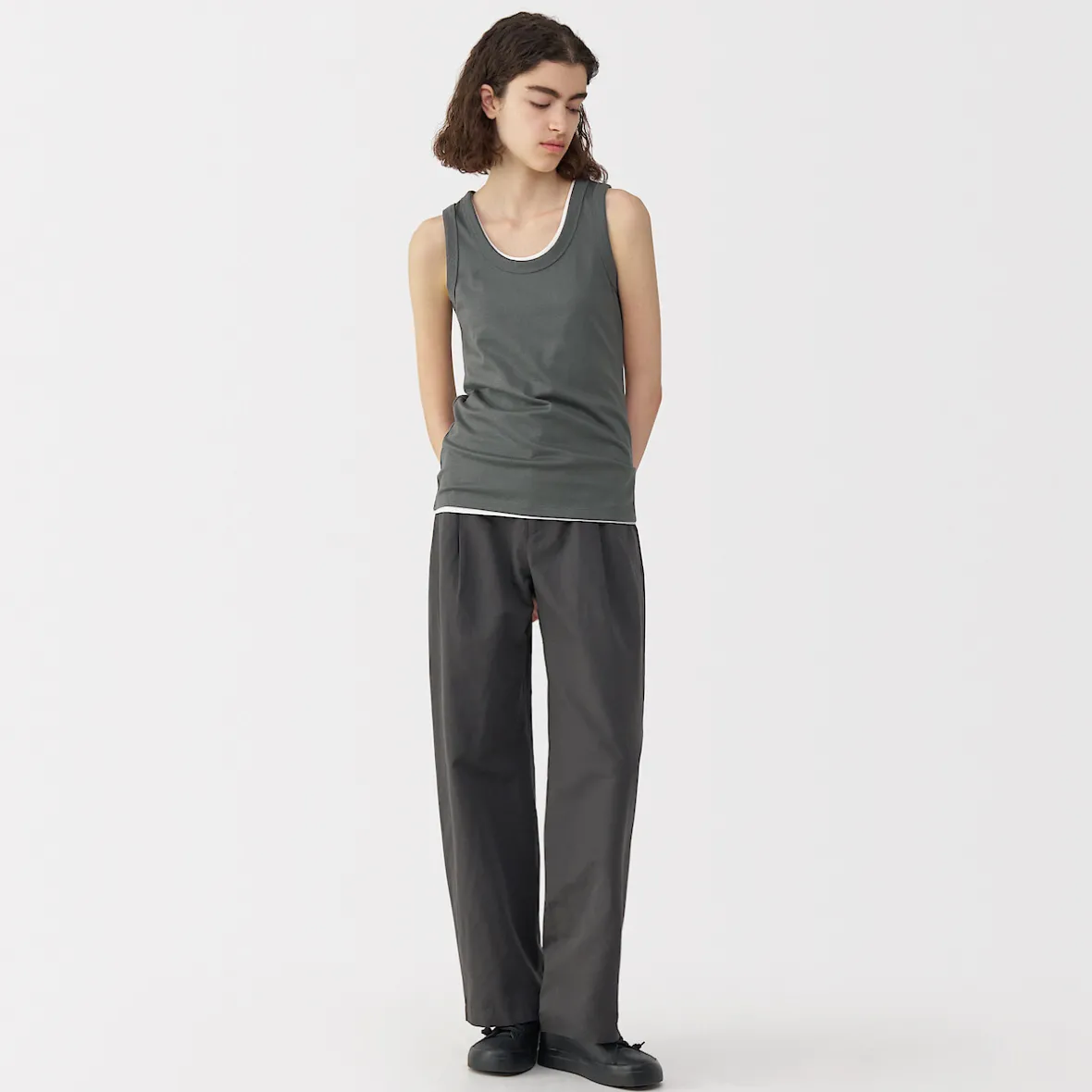 Outlet Muji Chaleco de lino y algodón para mujer