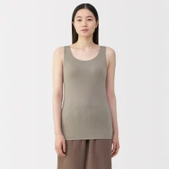 Discount Muji Chaleco de soporte suave y elástico de lyocell para mujer