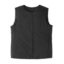 Outlet Muji Chaleco ligero de plumón sin cuello de nailon reciclado para mujer