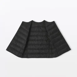 Outlet Muji Chaleco ligero de plumón sin cuello de nailon reciclado para mujer