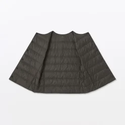 Outlet Muji Chaleco ligero de plumón sin cuello de nailon reciclado para mujer