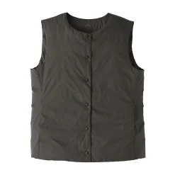Outlet Muji Chaleco ligero de plumón sin cuello de nailon reciclado para mujer