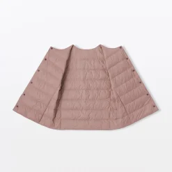 Outlet Muji Chaleco ligero de plumón sin cuello de nailon reciclado para mujer